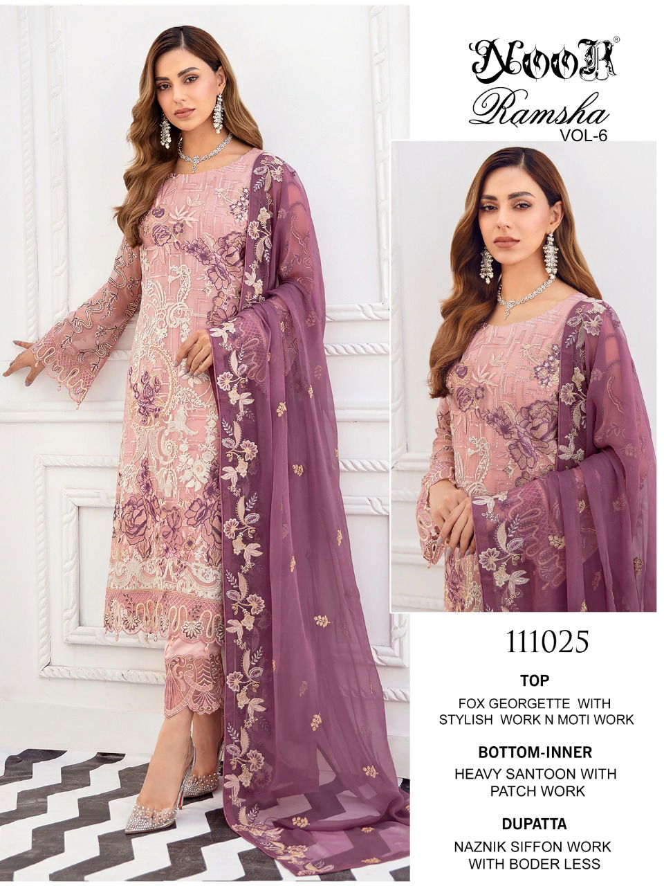 Noor Ramsha 6 Fancy Festive Wear Georgette Pakistani Salwar Kameez Collection